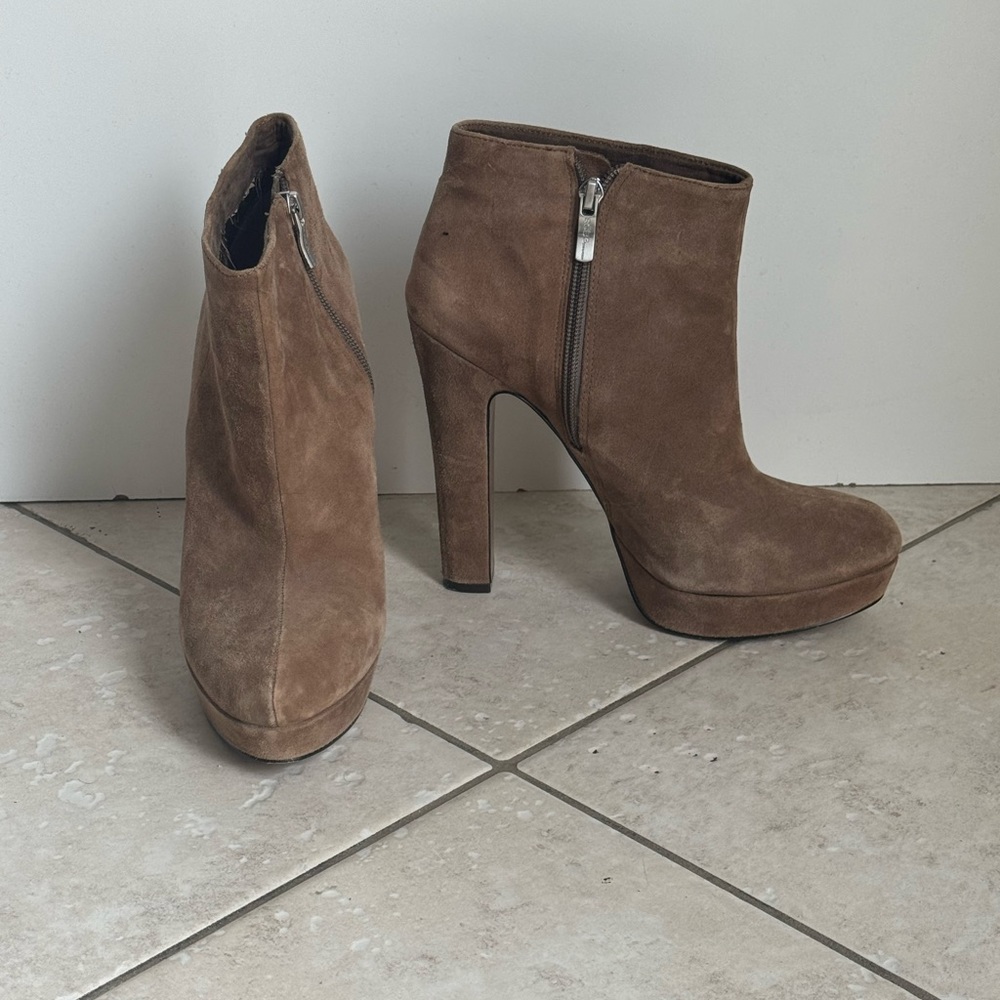 BCBG Brown Suede Ankle Boots
